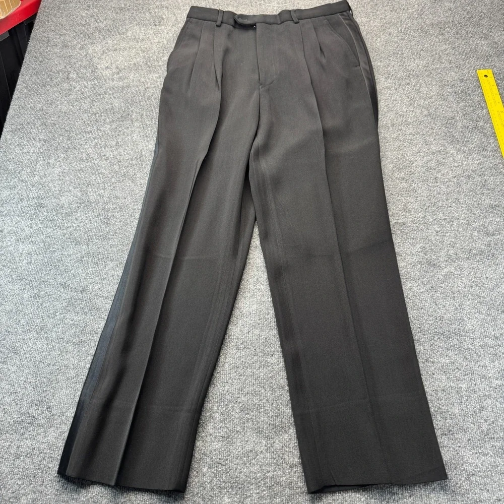 Richard Harris Men's 2pc Tuxedo Black Double Breasted 40R Pleated Pants 32x30